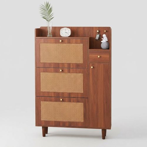 Minimalist Flip-Top Shoe Cabinet