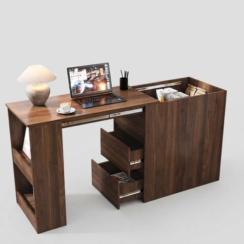Foldable Corner Computer Desk with Drawers
