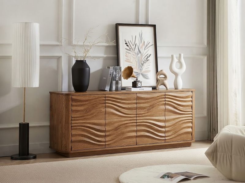 64-Inch Wave-Pattern Sideboard and TV Stand