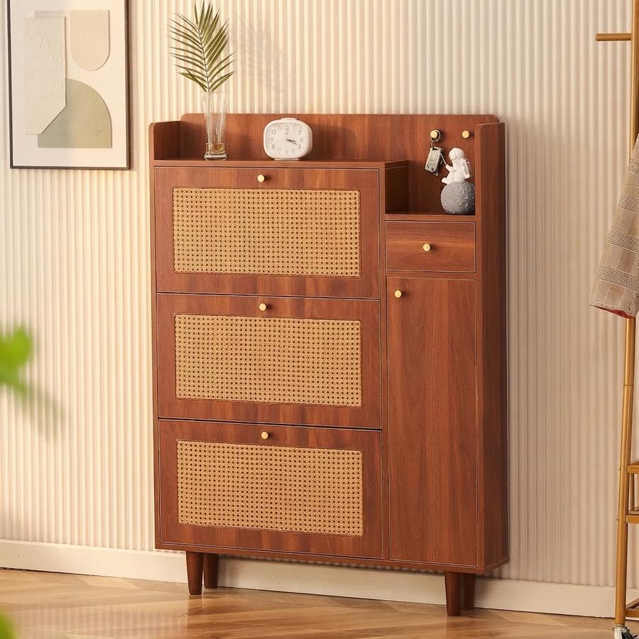 Minimalist Flip-Top Shoe Cabinet